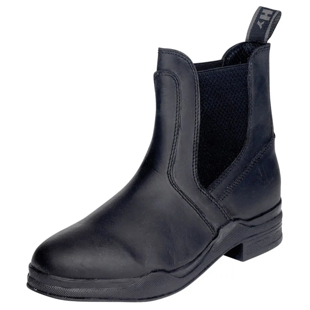 Hy Equestrian Wax Leather Jodhpur Boot Black